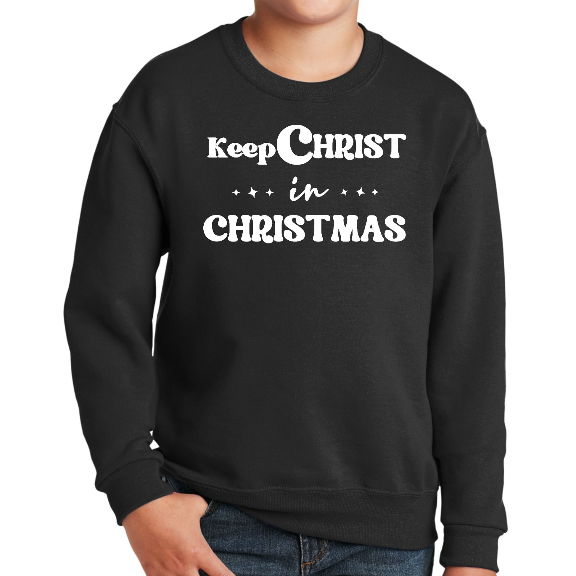 Keep Christ in Christmas Sweatshirt - Youth Pebble’s Printables