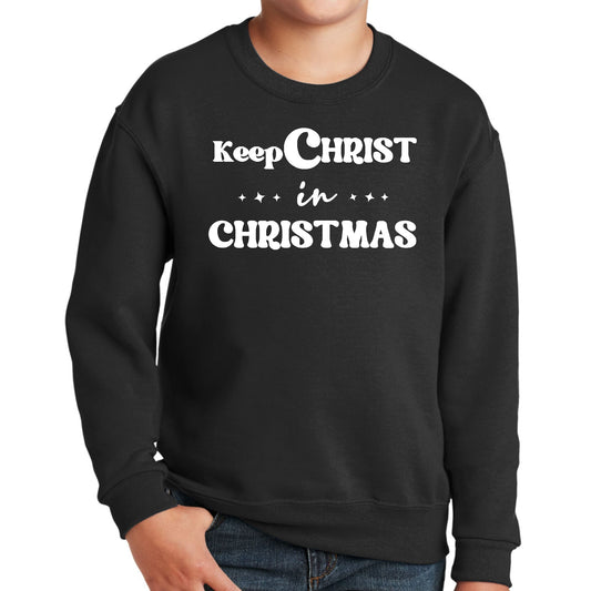 Keep Christ in Christmas Sweatshirt - Youth Pebble’s Printables